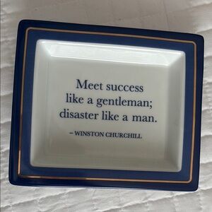 Porcelain Decorative Dish with Winston Churchill Quote
